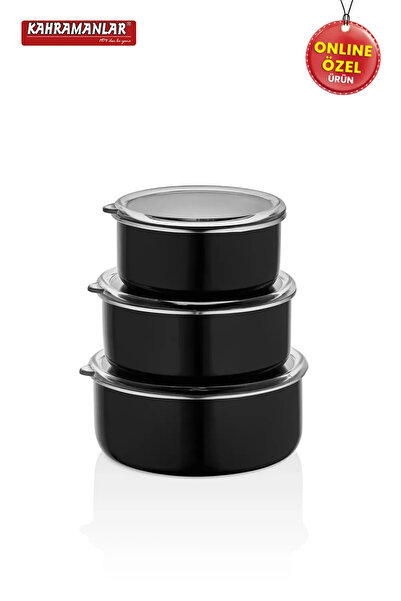 Kahramanlar 3-Piece Enamel Storage Container
