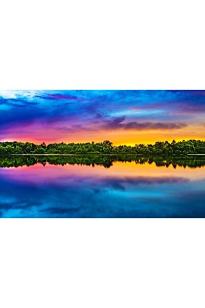 GRELYS PRINT Tablou Canvas, Culori in oglinda, 80 x 50 cm, Rama lemn, Multicolor