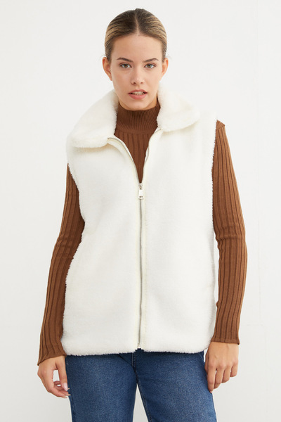 Fulla Moda Поло з коміром на блискавці та плюшевим підкладом