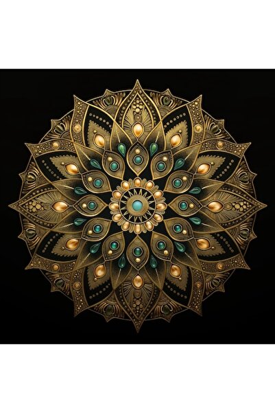 GRELYS PRINT Tablou Canvas Mandala regala gold 19, zen, yin yang, pentru dorm...