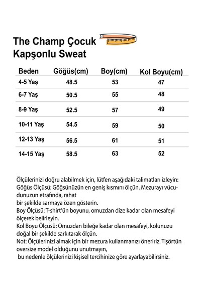 The Champ Clothing Παιδικό φούτερ με κουκούλα Oversize Updated Simplicity Printed Beige – Φούτερ με κουκούλα, 3 κλωστές από φλις με ανάλαφρη ρίγα