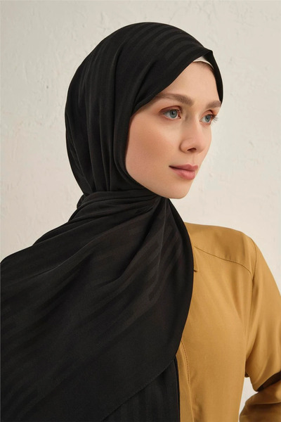 Armine Lyocell Viscon Stripes Patterned Shawl 2 01