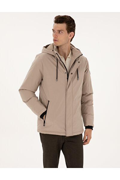 Pierre Cardin Bej Kapüşonlu Mont 50313983-VR011