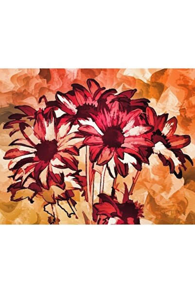 GRELYS PRINT Pictură pe pânză, Flori, Abstract, 80 x 60 cm, Ramă din lemn, Mu...