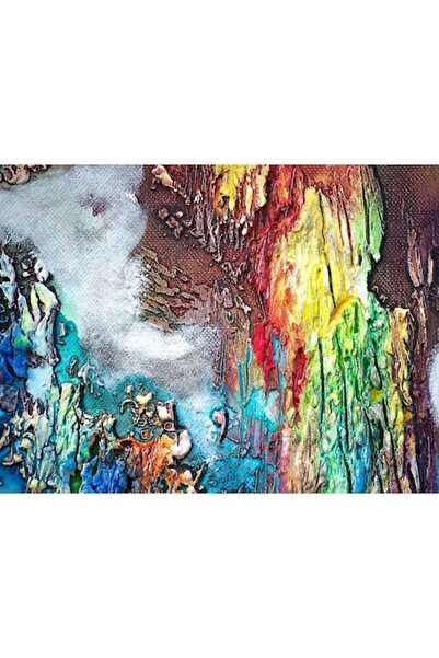 GRELYS PRINT Tablou Canvas, Abstract, Culori, Maro, 80 x 60 cm, Rama lemn, Mu...