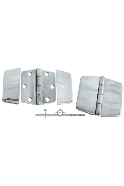 GFN Stainless Steel Hinge AISI 316 with Caps, 71 mm, Standard Pin