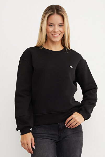 Fulla Moda Φούτερ με λεπτομέρεια από μεταλλικό αξεσουάρ με 3 κλωστές