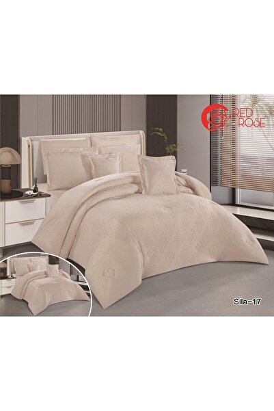 Red Rose Winter comforter set, velvet, with soft fur, 5-piece comforter set