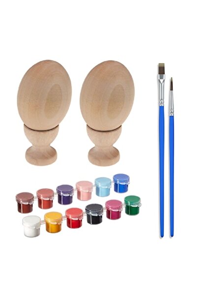 GRELYS PRINT Set de vopsit oua de paste, 2 pensule, 2 oua de lemn, 12 capsule...