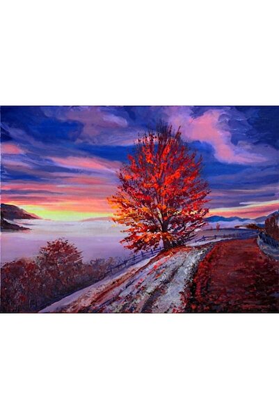 GRELYS PRINT Tablou Canvas, Ceata de toamna, 80 x 60 cm, Rama lemn, Multicolor