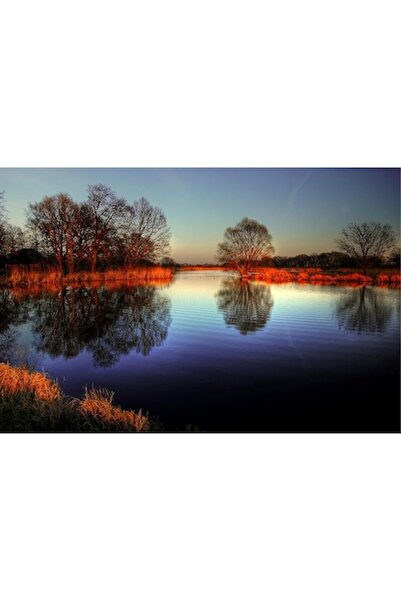 GRELYS PRINT Tablou Canvas, Seara in oglinda, 90 x 60 cm, Rama lemn, Multicolor