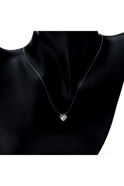 ElectraStore Colier Fir Transparent Cu Pandantiv Inimă