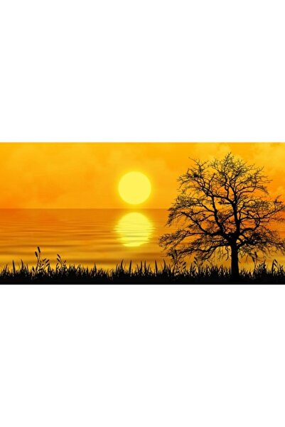 GRELYS PRINT Pictură pe pânză, Reflexie Lună, 80 x 40 cm, Ramă din lemn, Mult...