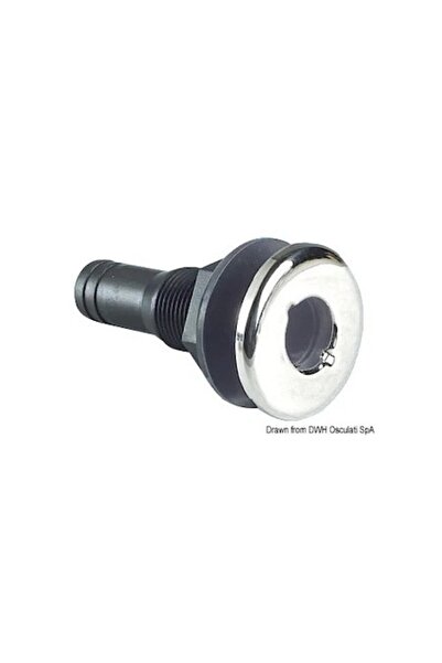 TNG Outdoor Black Nylon Fitting with Polished Stainless Steel Front Flange, E thread Ø 33 mm