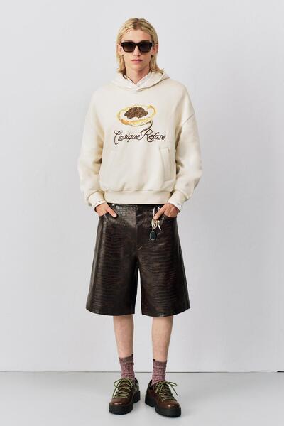 Bershka Baskılı işlemeli kapüşonlu sweatshirt