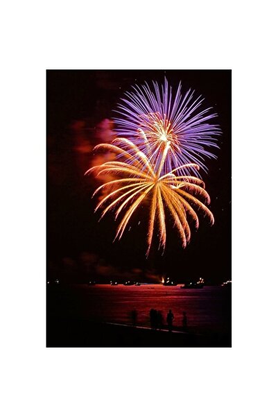 GRELYS PRINT Tablou Canvas, Artificii 111, 60 x 90 cm, Rama lemn, Multicolor