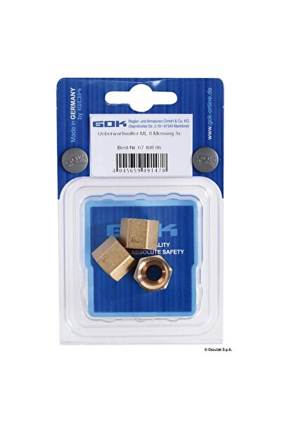 TNG Outdoor Brass Nut for Copper Tubes, Diameter 8 mm, Thread M14 x 1.5, Blister 3 Pieces