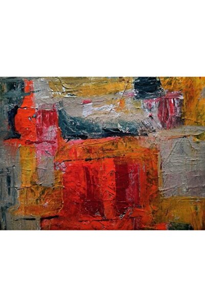 GRELYS PRINT Tablou Canvas, Abstract decorativ, 80 x 60 cm, Rama lemn, Multic...