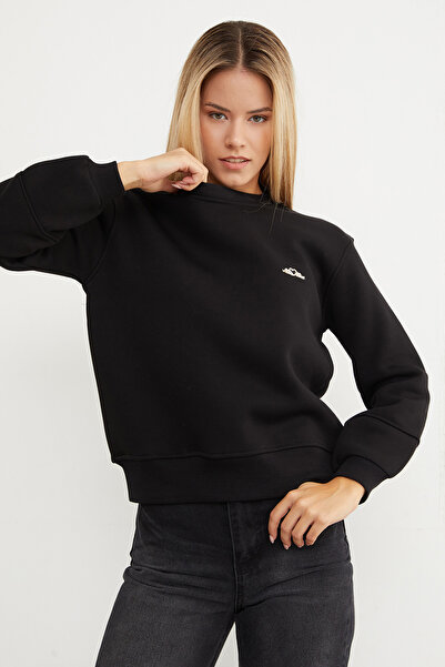 Fulla Moda Φούτερ με λαιμόκοψη με 3 νήματα και μεταλλικά αξεσουάρ