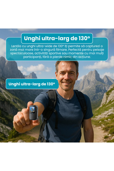 FAMIFY Ultra HD 5K Sports Camera, Magnetic, Dual Screen, Wide Angle, WiFi Control, 128GB, Waterproof, Black