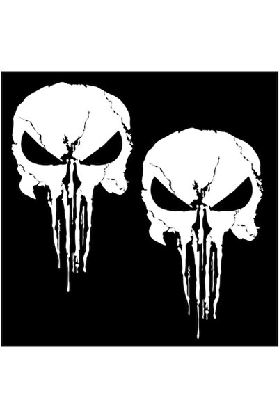 GRELYS PRINT Stickere, Grelys Print, 2 buc, model punisher, lipire pe geamuri...