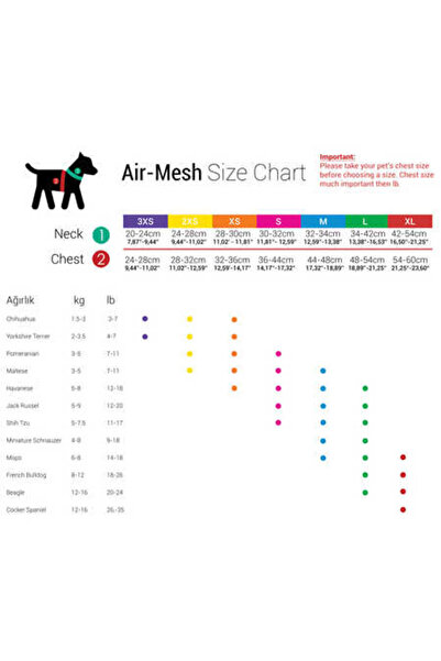 Tailpetz Air Mesh Harness Ocean Dog Harness 2XS