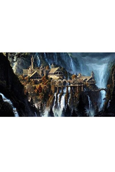 GRELYS PRINT Картина върху платно, Пейзаж, Властелинът на пръстените, крепост...