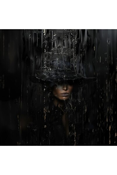 GRELYS PRINT Tablou Canvas living, dormitor, Femeie, mister nocturn, 45 x 45 cm