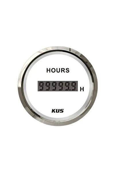 KUS Hourmeter Indicator KUS, 316 Stainless Steel Bezel, 52mm Mounting, 12/24V, 0-99999 h