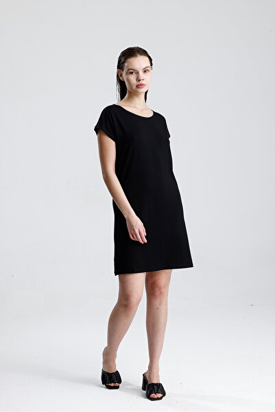 Sense Lycra Viscose Mini Viscose Dress |   Blz36387 Black
