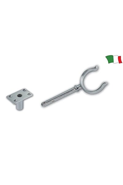 GFN Furcă din alamă cromată 88 mm cu suport, ax Ø10 mm, Ø interior 46 mm, des...