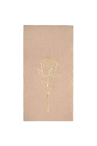 Story مناديل ورقية ملونة من ورق الكرافت مقاس 40 × 40 سم، مزينة بنقشة الورد، ع...