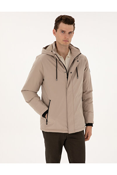 Pierre Cardin Bej Kapüşonlu Mont 50313983-VR011