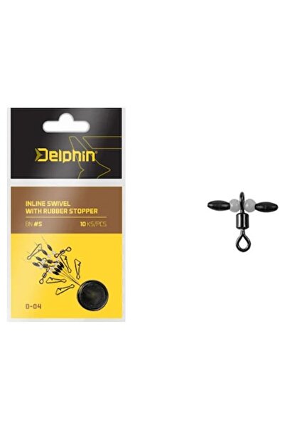 DELPHİN Inline Swivel D-04 Sliding Swivel with Rubber Stoppers, 4 pcs/pack