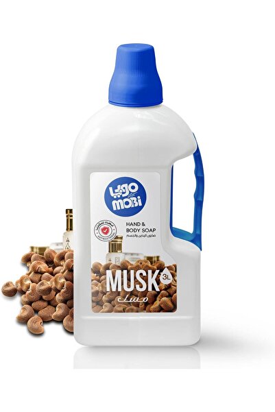 MOBI صابون سائل لليدين والجسم من موبي، برائحة المسك، 3 لتر
