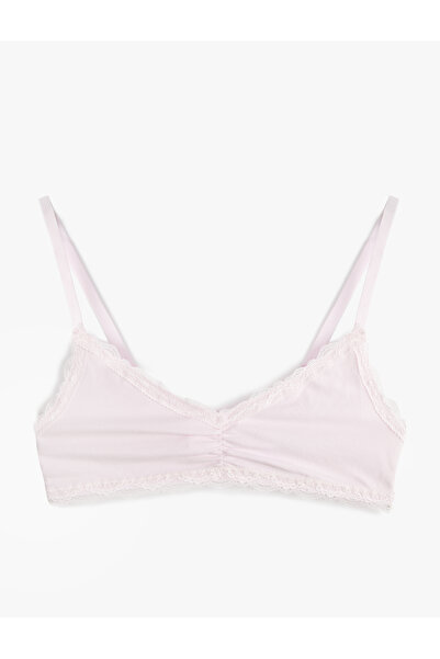 Koton Comfortable Fit Unpadded Cotton Wireless Lace Detailed Bra