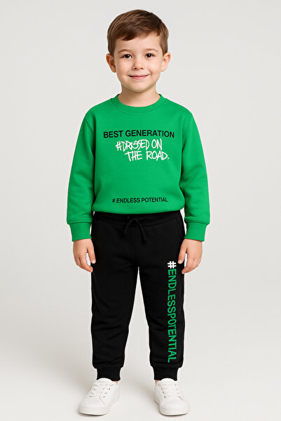 Uğur bebe Σετ αθλητικών φορμών για αγόρια με χτενισμένο βαμβακερό ύφασμα με κορδόνια και τσέπες – Άνετα και κομψά καθημερινά αθλητικά ρούχα