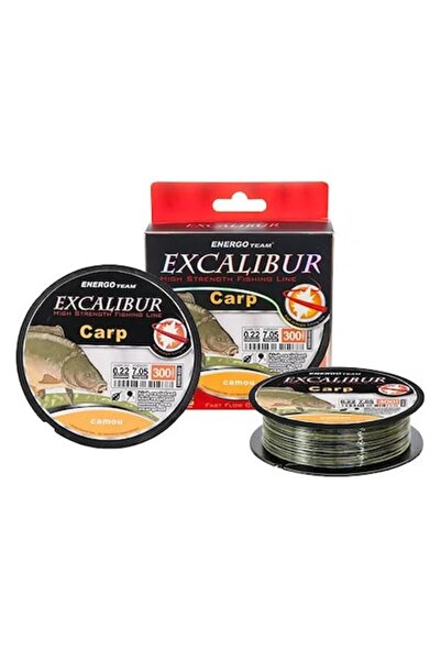 EnergoTeam Excalibur Carp Monofilament Line Camou, 300 meters, 0.30 mm diameter, for Carp Fishing