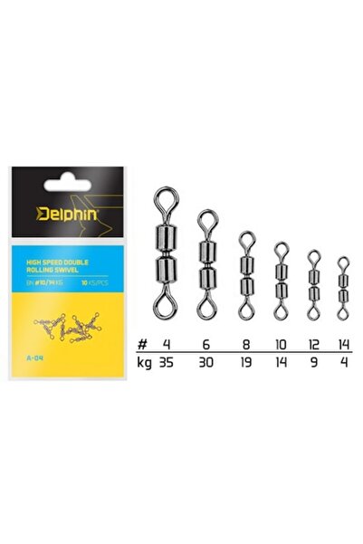 DELPHİN Pivot dublu cu role de mare viteză A-04, nr. 12/9 kg, pachet de 10 bu...