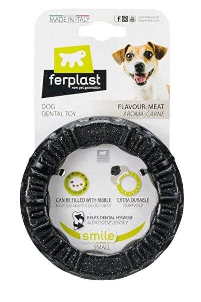 Ferplast لعبة حلقة عطرية مبتسمة باللون الأسود S