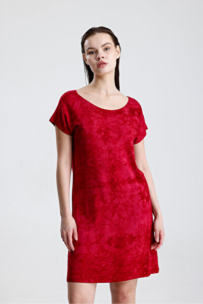 Sense Lycra Viscose Mini Viscose Dress |   Blz36387 Burgundy Batik