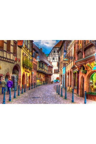 GRELYS PRINT Pictură pe pânză, Culori pe stradă, 90 x 60 cm, Ramă din lemn, M...