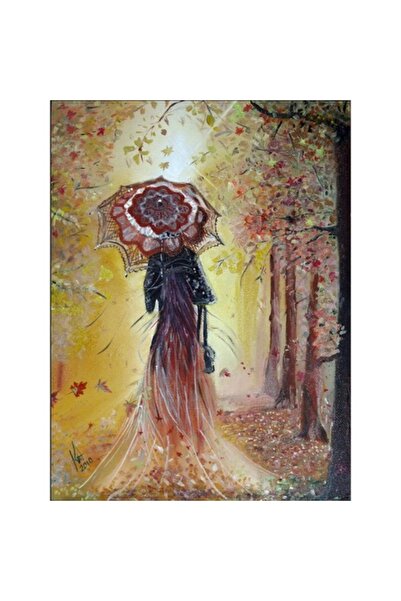 GRELYS PRINT Tablou Canvas, Umbrela, 60 x 80 cm, Rama lemn, Multicolor