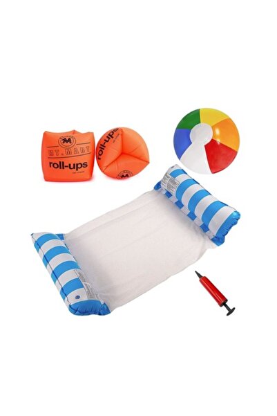 Elite Set accesorii pentru înot, Elite, 5 buc, hamac cu apă, minge, aripioare...