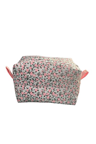 ATELIER ALEDA Makeup bag / cosmetic bag, quilted, floral print, 20 x 15 x 15 cm