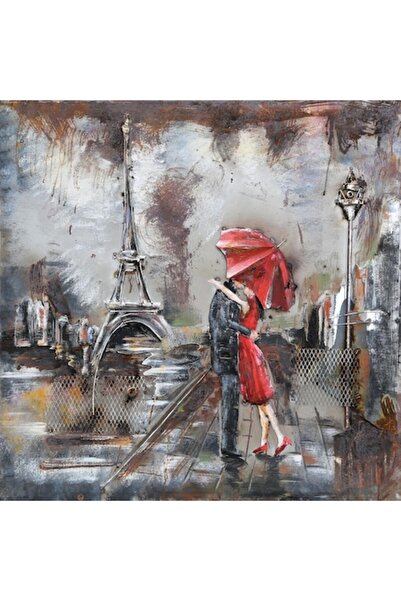 GRELYS PRINT Pictură pe pânză, Umbrelă roșie, 70 x 70 cm, Ramă din lemn, Mult...