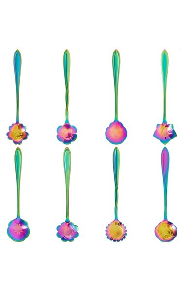 VeliumCraft Set 8 lingurițe, VeliumCraft, 12,5 cm fiecare, model decorativ fl...