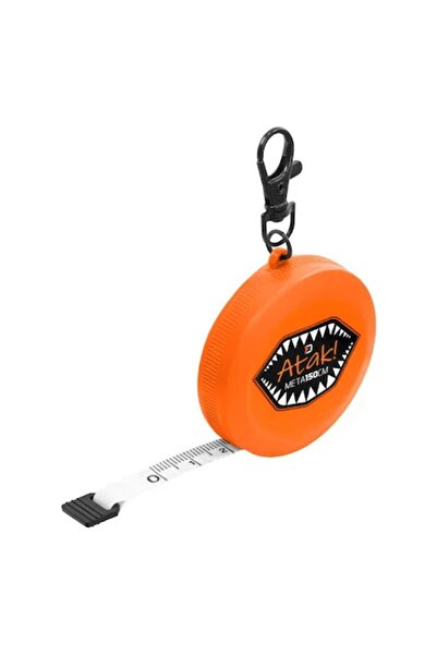 DELPHİN MeTa Atak Orange 150cm Measuring Tape with Carabiner, Quick Reel Button, 5cm Diameter