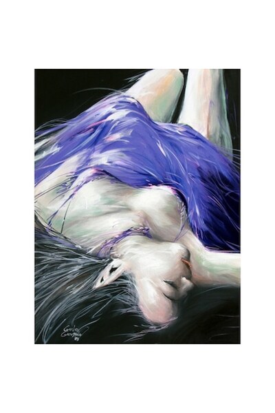 GRELYS PRINT Tablou Canvas, Mov 35, 60 x 80 cm, Rama lemn, Multicolor