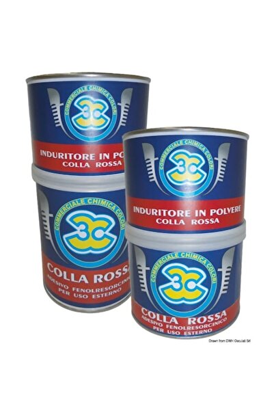 OSCULATI Adeziv marin Ciba, rășină fenolică, roșu închis, catalizator pulbere...